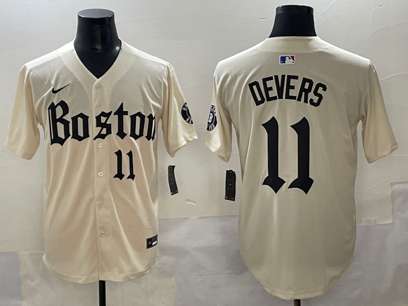 Men's Boston Red Sox Rafael Devers #11 Cream Jersey